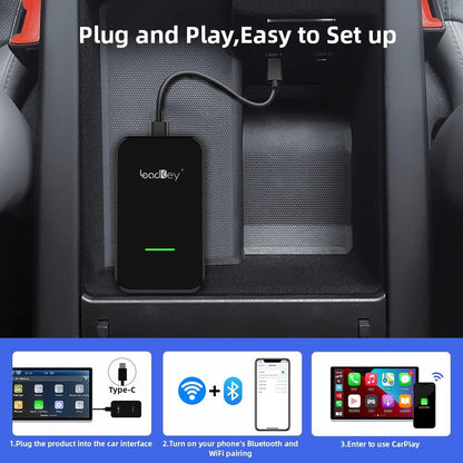 New Version  Wireless Carplay Adapter Dongle for Factory Apple Carplay Cars,Fit for Iphone 6 or Newer,Auto-Connection,Over-The-Air Upgrade,Car Link Convert Your Factory Carplay to Wireless