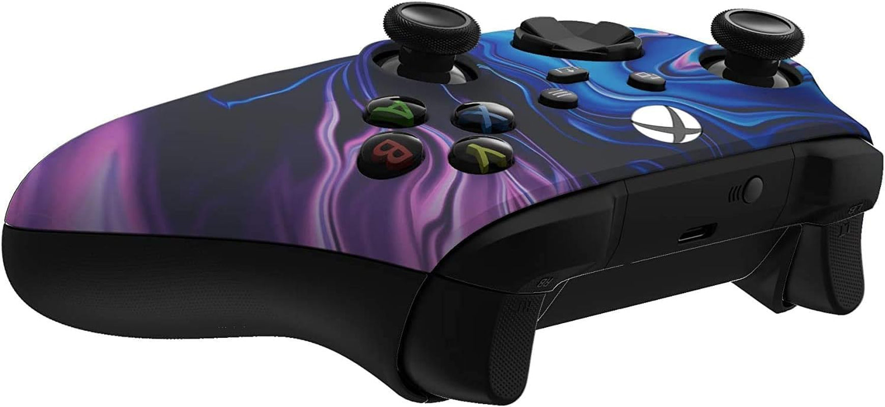 Wireless Controller for Microsoft Xbox Series X/S & Xbox One - Custom Soft Touch Feel - Custom Xbox Series X/S Controller (X/S Blue & Purple Swirl)