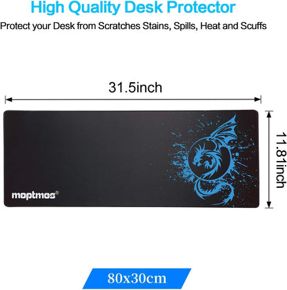 Large Mouse Pad Extended Speed Gaming Mouse Pad Fly Dragon Mouse Pad Gamer Office Computer Mouse Mat (A-Blue)