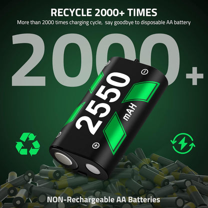 Charger for X-1 Controller Battery Pack, 4X 2550Mah X-1 Rechargeable Battery Packs Charging Station, X-1 Battery Charger Accessories Kit for X-1/Series X|S/One S|X/One Elite Controllers